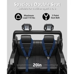 2 Seater Ride On Jeep Car, 24V/7AH Kids Battery Powered Vehicles W/Parent Remote Control, 2x200W Powerful Motor