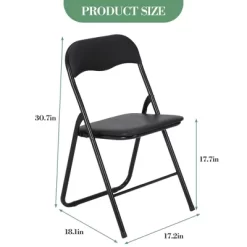 4 Pcs Folding Chairs, Portable Metal Foldable Chairs With Cushion For Outdoor & Indoor, With Non-Slip Feet Pads Stackable Chairs, White -Garvee GUEST 00bcda76 4b33 4293 8b38 3722b654ed3e