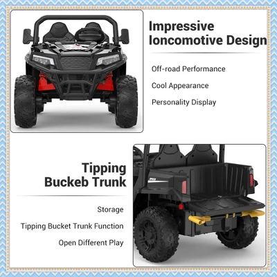 Garvee 24V Kids Ride On Dump Truck With Electric Bed, 2-Seater 4WD Ride Truck W/ Remote Control, Music, LED, Shovel, Gift For Boys & Girls 5 Garvee 24V Kids Ride On Dump Truck With Electric Bed, 2-Seater 4WD Ride Truck W/ Remote Control, Music, LED, Shovel, Gift For Boys & Girls - Image 3