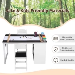 Kids Art Table With Storage Desk, 2 Chairs, And Portable Supply Organizer, Wooden Craft Table For Drawing, Activities, And Study -Garvee GUEST 01112752 f9d0 427c b45c e6d7fed691b5
