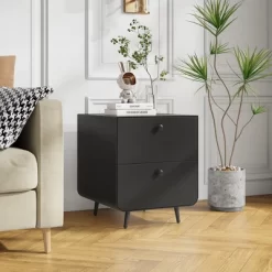 Modern Night Stand With 2 Drawers And Circular Handles - Steel Bedside Table Cabinet For Living Room, Bedroom, And Study Room 9 Modern Night Stand With 2 Drawers And Circular Handles - Steel Bedside Table Cabinet For Living Room, Bedroom, And Study Room -Garvee GUEST 01654103 6327 4b30 af9a 4f153bbaa788