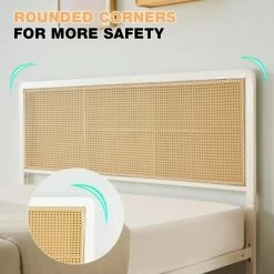 Rattan Platform Bed Frame Full Size With Headboard -Garvee GUEST 01a3db97 aabd 42bf 8af5 d6fd7810f711