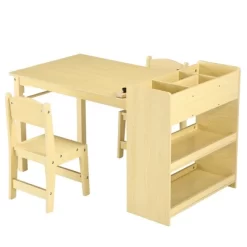 Garvee Kids Art Table And 2 Chairs--Craft Table With Large Storage Shelves,WarmYellow -Garvee GUEST 02713465 6a5b 4fe5 92da 6b16e131576e