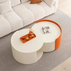 Nesting Coffee Table, Round Nesting Tables And End Tables For Small Space, Modern Side Tables With Extendable Sliding Tabletop, No Need Assembly 12 Nesting Coffee Table, Round Nesting Tables And End Tables For Small Space, Modern Side Tables With Extendable Sliding Tabletop, No Need Assembly -Garvee GUEST 02ab8cc6 6f79 40f3 a833 60081aefaabb