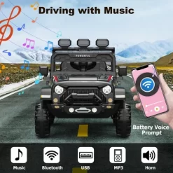 12V Kids Ride-On Truck With Remote Control, 3-Speed Electric Car With Music, LED Lights, Safety Features, Battery Power Wheels Car For Kids -Garvee GUEST 0316de61 fa06 46b6 828f 803ee216ddc7