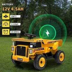 12V Kids Ride On Dump Truck With Remote Control,Ride On Car Toy With Spring Suspension,Music,LED Lights,Yellow 10 12V Kids Ride On Dump Truck With Remote Control,Ride On Car Toy With Spring Suspension,Music,LED Lights,Yellow -Garvee GUEST 033306f2 9500 4531 84e7 884d834eade7