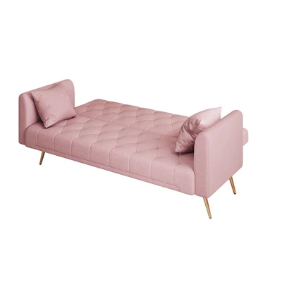 71" Adjustable Backrest Sofa Bed, Velvet Fabric Living Room Sofa Couch, Folding Bed With Sturdy Metal Legs,Modern Upholstered Sleeper Couch 6 71" Adjustable Backrest Sofa Bed, Velvet Fabric Living Room Sofa Couch, Folding Bed With Sturdy Metal Legs,Modern Upholstered Sleeper Couch - Image 4