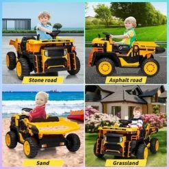 Garvee 24V 2-Seater Ride-On Dump Truck For Kids, Electric Construction Vehicle With Remote Control,Motorized Dump Bed, Shovel,LED Lights,Music,Yellow -Garvee GUEST 034be26a 3b35 4f5a ba00 9b7edd993d3d