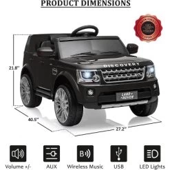 Garvee 12V Licensed Land Rover Ride-On Car For Kids With Remote Control MP3 Player LED Lights And Dual Motors