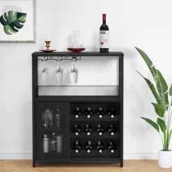 3-Tier Wine Bar Cabinet With Detachable Wine Rack And Storage Space 19 3-Tier Wine Bar Cabinet With Detachable Wine Rack And Storage Space -Garvee GUEST 037a62df a5f3 4759 bbee 849195a18f0a