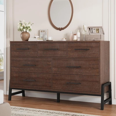 Garvee 7 Dresser For Bedroom, Freestanding 52" Wide Drawer Dresser With Storage, Wooden Closet Storage Chest For Living Room, Bedroom 12 Garvee 7 Dresser For Bedroom, Freestanding 52" Wide Drawer Dresser With Storage, Wooden Closet Storage Chest For Living Room, Bedroom - Image 10