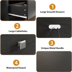 70in TV Stand For TVs Up To 80", Modern Entertainment Center With Storage Drawer, Shelves, TV Console Media Cabinet For Living Room, Bedroom, Black -Garvee GUEST 05045545 144c 490f 875d 575bde1abc5e