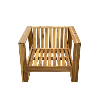 Outdoor Chaise Lounge Chair Set Of 3, Acacia Wood Conversation Set With Coffee Table, Pool Sunbathing Recliner With Ottoman For Porch Backyard 7 Outdoor Chaise Lounge Chair Set Of 3, Acacia Wood Conversation Set With Coffee Table, Pool Sunbathing Recliner With Ottoman For Porch Backyard - Image 6