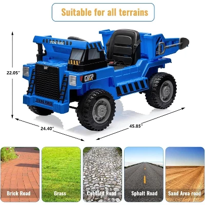 12V Ride On Dump Truck For Kids With Parental Remote Control 4-Wheeler Toy Electric Car 9 12V Ride On Dump Truck For Kids With Parental Remote Control 4-Wheeler Toy Electric Car - Image 7