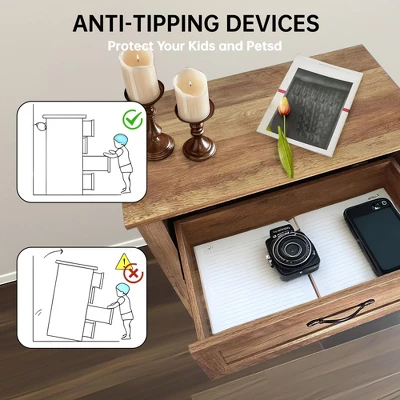 Garvee Chest Of Dresser, Vintage Wood 5 Drawer Tall Dresser Storage Organizer For Closet, Bedroom, Nursery, Living Room, Hallway, White 8 Garvee Chest Of Dresser, Vintage Wood 5 Drawer Tall Dresser Storage Organizer For Closet, Bedroom, Nursery, Living Room, Hallway, White - Image 6