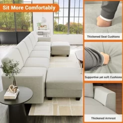 140"Sectional Couch For Living Room, Oversized Modular Sectional Sofa, U Shaped Modular Couch With Storage -Garvee GUEST 062fd9f8 6aa1 4ab7 b5ea b9692319dda1