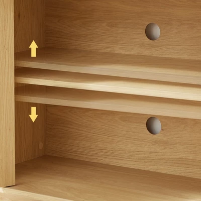 64 Inch Modern TV Stand, Wooden Entertainment Center With Storage, TV Console Table, Sideboard Buffet Cabinet For Living Room, Brown 24''H 5 64 Inch Modern TV Stand, Wooden Entertainment Center With Storage, TV Console Table, Sideboard Buffet Cabinet For Living Room, Brown 24''H - Image 3