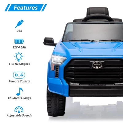 Ride On Car For Kids, Licensed Toyota Ride On Truck, Battery Powered Electric Car With Remote Control, MP3, LED Lights, For 3+ 6 Ride On Car For Kids, Licensed Toyota Ride On Truck, Battery Powered Electric Car With Remote Control, MP3, LED Lights, For 3+ - Image 4