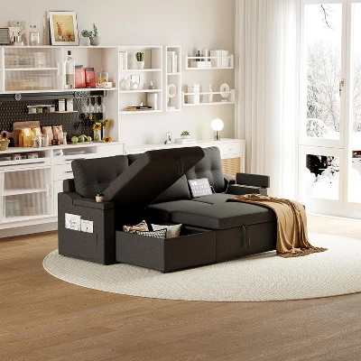 Multifunctional L-Shaped Sectional Sofa With Pull-Out Bed And Storage – Modern Design For Living Room Comfort 9 Multifunctional L-Shaped Sectional Sofa With Pull-Out Bed And Storage – Modern Design For Living Room Comfort - Image 7