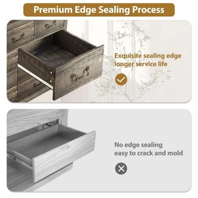 9-Drawers Dresser For Bedroom, Wooden Chest Of Drawer With Large Drawers & Metal Handles 8 9-Drawers Dresser For Bedroom, Wooden Chest Of Drawer With Large Drawers & Metal Handles - Image 6