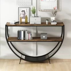 Console Table, Entryway Table With 2-Tier Open Storage Shelf, Industrial Design Display Shelf, Hallway Console Sofa Table For Living Room Hallway -Garvee GUEST 07ffc094 5b63 46c6 8c6e 301fcb937f8b