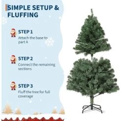 Garvee Flocked Christmas Tree, Prelit Snowy Tree With 8 Modes, Foldable Stand, Foot Pedal, Holiday Home Decoration, White Flock -Garvee GUEST 085d245b 0728 4b4f a094 f7d8f1609bb0