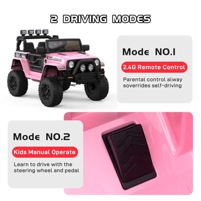12V Kids Electric Ride-On Truck With One-Button Start, Remote Control, Dual Doors, LED Lights & Spring Suspension 5 12V Kids Electric Ride-On Truck With One-Button Start, Remote Control, Dual Doors, LED Lights & Spring Suspension - Image 3
