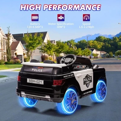 Electric Police Car For Kids,12V 4.5AH Battery Powered Kids Ride On Toy With Remote Control, Flashing Lights And Music 8 Electric Police Car For Kids,12V 4.5AH Battery Powered Kids Ride On Toy With Remote Control, Flashing Lights And Music - Image 6
