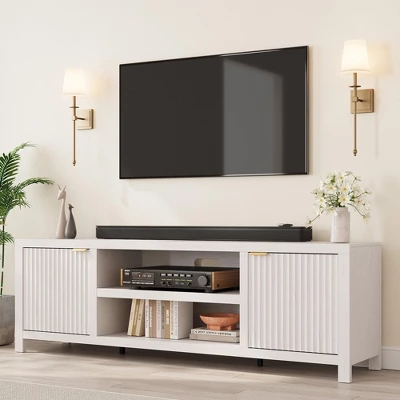 Garvee 70" TV Stand Entertainment Center With Storage, Fluted Door And Gold Handle, Wooden Media Console Cabinet For Living Room, Bedroom 11 Garvee 70" TV Stand Entertainment Center With Storage, Fluted Door And Gold Handle, Wooden Media Console Cabinet For Living Room, Bedroom - Image 9