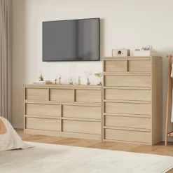 Garvee 7 Drawer Dresser For Bedroom, Natural 7 Chest Of Drawers Tall With Concave Handles, Wooden Dresser Organizer For Living Room Nursery Entryway -Garvee GUEST 09d4754b f5ce 4a52 afbe 5ddea53c3030