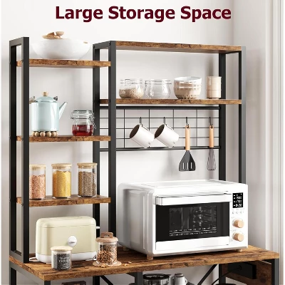 Microwave Stand Bakers Rack, Standing Bakers Rack With Power Outlet 4 Microwave Stand Bakers Rack, Standing Bakers Rack With Power Outlet - Image 2