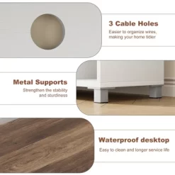 70" Rustic TV Stand - Entertainment Center With Corrugated Glass Cabinet Doors & Open Shelves -Garvee GUEST 0a05e360 5dbb 4674 9ff1 c538df6e4318