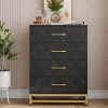 Dresser For Bedroom With 4 Drawer, Modern Dressers Chest Of Drawers, With Wide Drawers And Metal Handles, Wood Dressers, Black -Garvee GUEST 0ae182c4 2b98 450d a903 63dc4f59a47f