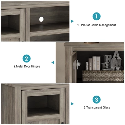34'' Tall Farmhouse LED TV Stand,Entertainment Center With Storage 6 34'' Tall Farmhouse LED TV Stand,Entertainment Center With Storage - Image 4