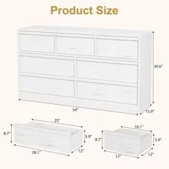 Garvee 7 Drawer Dresser For Bedroom, White Double Dresser Organizer With Concave Handles, Modern Chest Of Drawers For Bedroom Living Room Nursery -Garvee GUEST 0b578e6e 24f5 49f1 a58a e3ad41c19670