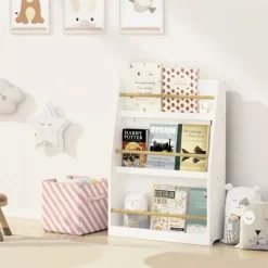 3 Tier Floor Standing Bookshelf, Modern Open Storage Display Bookshelf, Kids Bookcase Storage Organizer For Living Room Kids Room Nursery White -Garvee GUEST 0bc88f37 c621 4d11 86c5 45b40d272725