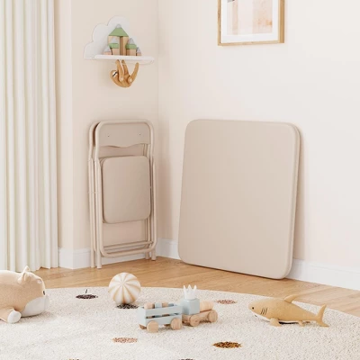 Boys And Girls Folding Table And Chairs Set Of 3, Portable Table And Chair With Pu Soft Cushion,Suitable 10 Boys And Girls Folding Table And Chairs Set Of 3, Portable Table And Chair With Pu Soft Cushion,Suitable - Image 8