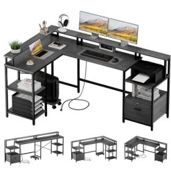 Garvee 76" Reversible L Shaped Computer Desk With File Drawer & With Power Outlet, Gaming Desk With Monitor Shelf, Corner Desk For Home Office 18 Garvee 76" Reversible L Shaped Computer Desk With File Drawer & With Power Outlet, Gaming Desk With Monitor Shelf, Corner Desk For Home Office -Garvee GUEST 0c5a6f7d efb5 4357 ab58 6a28bb097b7d