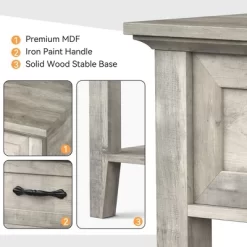 Garvee Gray Square Nightstand With Storage Drawer For Bedroom Living Room 10 Garvee Gray Square Nightstand With Storage Drawer For Bedroom Living Room -Garvee GUEST 0c791872 9aed 4139 87b2 9a6a7d3abf2a 1