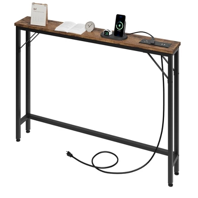 Garvee 5.9" Narrow Sofa Table With Outlets, Skinny Console Table With Storage, Slim Behind Couch Table For Living Room, Hallway, Foyer 12 Garvee 5.9" Narrow Sofa Table With Outlets, Skinny Console Table With Storage, Slim Behind Couch Table For Living Room, Hallway, Foyer - Image 10