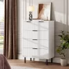 3 Drawers Dresser, Wide Wood Chest Of Drawers, Modern Storage Dresser Chest Of Drawers Organizer With Metal Legs -Garvee GUEST 0e7df269 5dfc 4a17 84ab fbc057f03213