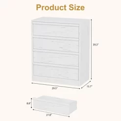 Garvee 4 Drawer Dresser For Bedroom, White Nightstand 4 Chest Of Drawers With Large Storage, Small Bedside Table For Living Room, Nursery, Entryway -Garvee GUEST 0f3495c8 74fa 4875 88f7 15ab77a380f9