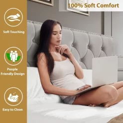 Bed Frame With 2 Storage Drawers, Vintage Velvet Upholstered Bedframe, Button Tufted Wingback Headboard, No Box Spring Needed, Noise Free 10 Bed Frame With 2 Storage Drawers, Vintage Velvet Upholstered Bedframe, Button Tufted Wingback Headboard, No Box Spring Needed, Noise Free -Garvee GUEST 0feb1c95 e5a2 493b a1e7 f024bb982a54