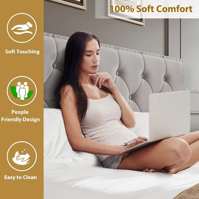 Bed Frame With 2 Storage Drawers, Vintage Velvet Upholstered Bedframe, Button Tufted Wingback Headboard, No Box Spring Needed, Noise Free 5 Bed Frame With 2 Storage Drawers, Vintage Velvet Upholstered Bedframe, Button Tufted Wingback Headboard, No Box Spring Needed, Noise Free - Image 3