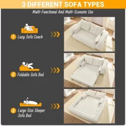Foldable Human Dog Bed For Adults, 78.7" Multi-Functional Sofa Bed, 3 In 1 Teddy Fabric Sleeper Sofa Bed For Living Room Guest Bed Playroom -Garvee GUEST 10728ebc b6bf 445f a7b0 feed2e41f4c4