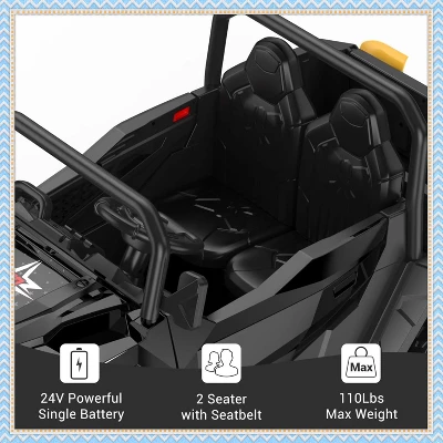 Garvee 24V Kids Ride On Dump Truck With Electric Bed, 2-Seater 4WD Ride Truck W/ Remote Control, Music, LED, Shovel, Gift For Boys & Girls 6 Garvee 24V Kids Ride On Dump Truck With Electric Bed, 2-Seater 4WD Ride Truck W/ Remote Control, Music, LED, Shovel, Gift For Boys & Girls - Image 4