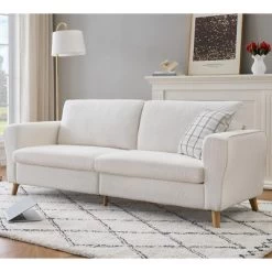 84" Sofa Couch, Large Loveseat Sofa With Streamlined Armrests & Wood Feet -Garvee GUEST 11251224 a966 4589 b98a b5660a0a3581