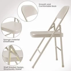 Whizmax 2-Pack Folding Chairs, 350lb Capacity Metal Frame, Portable Black Foldable Chairs For Indoor/Outdoor, Dining/Living Room & Office -Garvee GUEST 11af7548 8a73 4c69 aab8 e1fdd969a53f