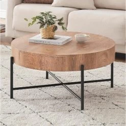 Round Coffee Table With Drawers Circle Living Room Table Wood Accent Coffee Table 17 Round Coffee Table With Drawers Circle Living Room Table Wood Accent Coffee Table -Garvee GUEST 11fa6488 8e73 462e a05c f68d4c03fa93