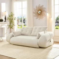 Foldable Human Dog Bed For Adults, 78.7" Multi-Functional Sofa Bed, 3 In 1 Teddy Fabric Sleeper Sofa Bed For Living Room Guest Bed Playroom